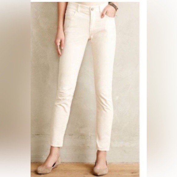 Anthro PILCRO and the Letterpress Cream High-Rise Skinny Ankle Cords  Size 28 - Picture 4 of 13